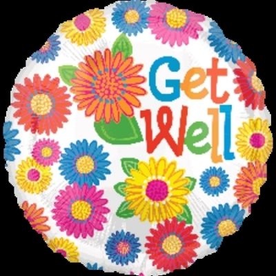 Primary Get Well Flowers Foil Balloon ANA26906