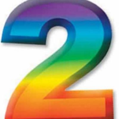 Multi-Color Plastic 3-D Number '2' BE55076-2