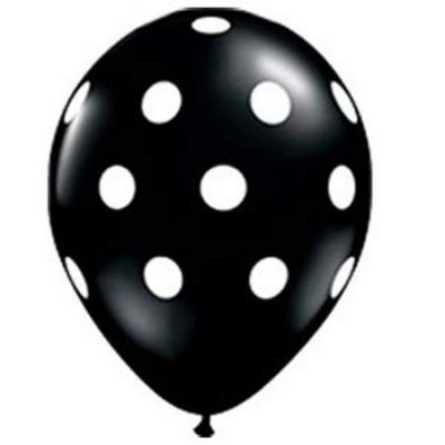 Big Polka Dots Onyx Black Latex Balloons Q37226