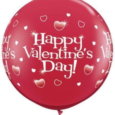 Valentine's Hearts Wrap 3' (90 cm) Latex Balloon Q31335