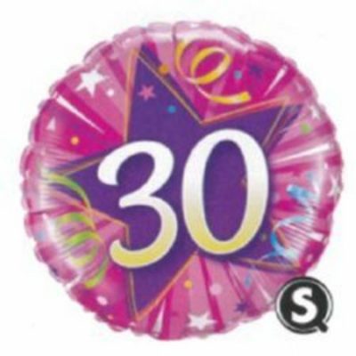 30 Shining Star Hot Pink Foil Balloon Q25251
