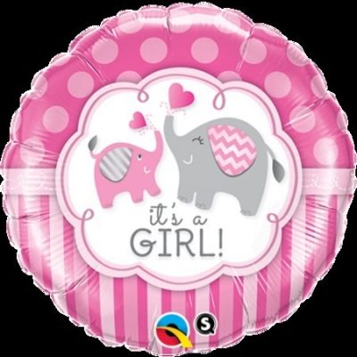 It's A Girl Elephants Foil Balloon Q45106