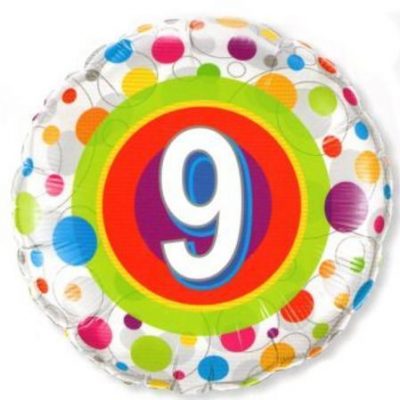Colourful Dots Age 9 Foil Balloon Q41116