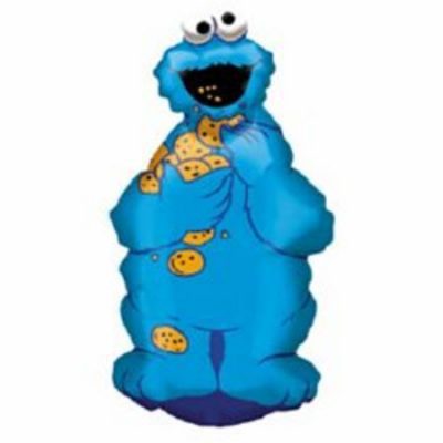 Cookie Monster Mini Shape Foil Balloon ANA06463 - F - Uninflated, Heat Sealer Required