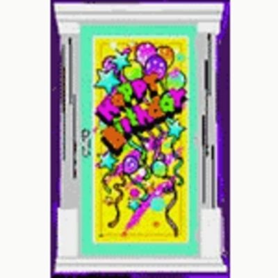 Happy Birthday Party Plastic Door Poster M9083