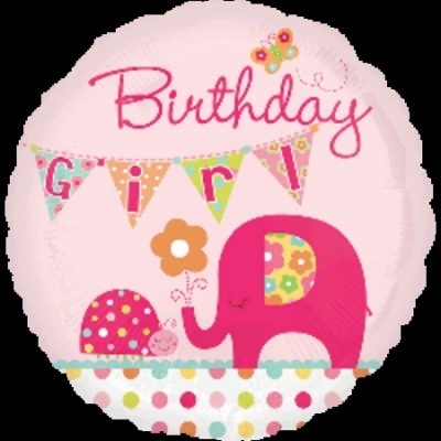 Birthday Girl Pink Elephant Foil Balloon ANA24491