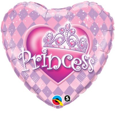 Princess Tiara 9 inch (23cm) Foil Balloon Q32943 - I - Inflated, On Cup & Stick