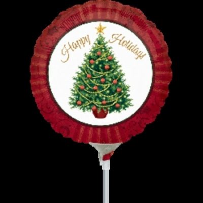 Twinkling Tree 9 inch (23cm) Foil Balloon ANA25185 - I - Inflated, On Cup & Stick