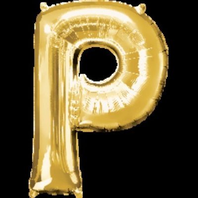 Gold Letter P Megaloon 32 inch (81 cm) Foil Balloon ANA32978
