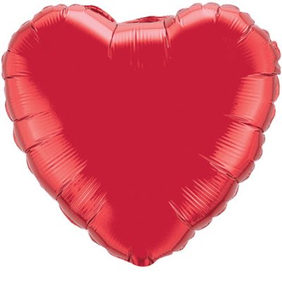 Ruby Red Heart 9 inch (22cm) Foil Q23355 - F - Uninflated, Heat Sealer Required