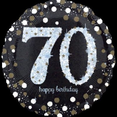Sparkling Birthday 70 Holographic Foil Balloon ANA33741