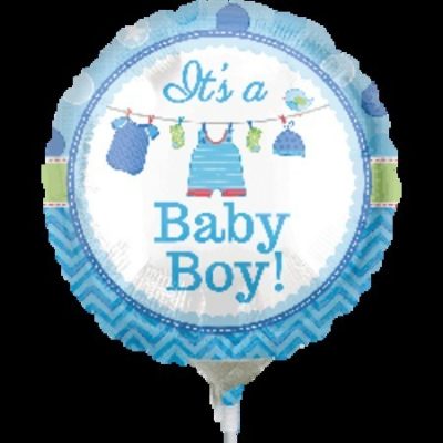 Shower With Love Boy 9 inch (23cm) Foil Balloon ANA31931 - F - Uninflated, Heat Sealer Required