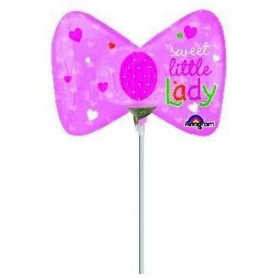 Little Princess Bow Minishape Foil Balloon ANA28865 - I - Inflated, On Cup & Stick