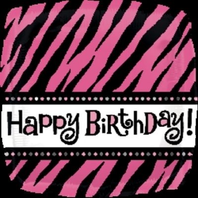 Oh So Fabulous B`Day Pink & Black Animal Print Foil Balloon ANA24505