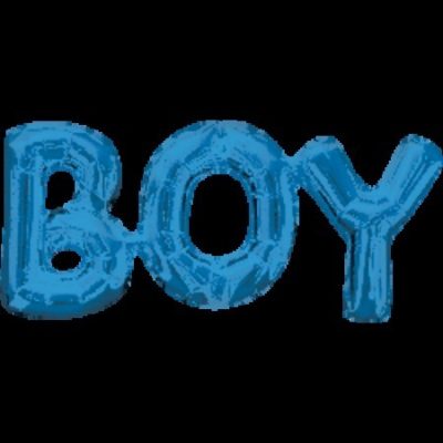 Phrase 'BOY' Blue Supershape Foil Balloon ANA33098