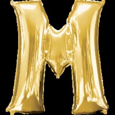 Gold Letter M Megaloon 32 inch (81 cm) Foil Balloon ANA32972