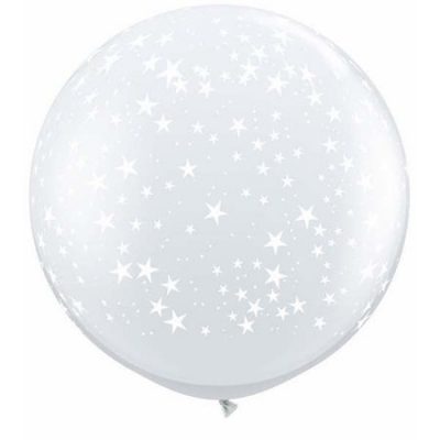 Stars Around Diamond Clear 3' (90cm) Latex Balloons Q29264