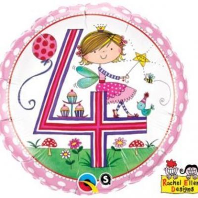 Age 4 Fairy Polka Dots Foil Balloon Q23913
