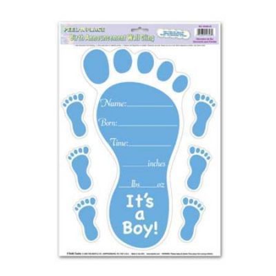 Birth Announcement Peel 'N Place Light Blue BE54348-LB