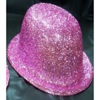 Bowler Hat Pastel Pink Glitter MFGH-1-PPB