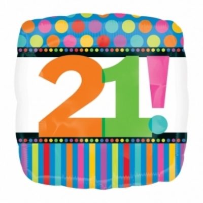 Birthday Dots & Stripes 21st Foil Balloon ANA2293501