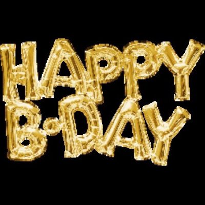 Phrase 'Happy BDAY' Gold Supershape Foil Balloon ANA33759