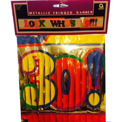 Look Who's 30 Metallic Fringe Banner AM12451