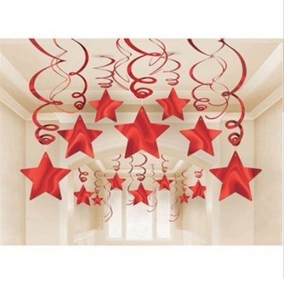 Star Mega Value Pack Swirl Decorations Red AM674474.07
