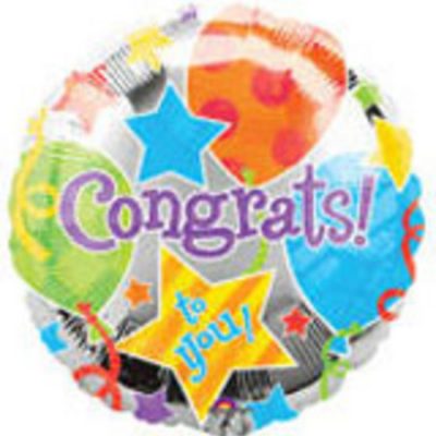 Congrats Jubilee 4 inch (10cm) ANA07875 - F - Uninflated, Heat Sealer Required