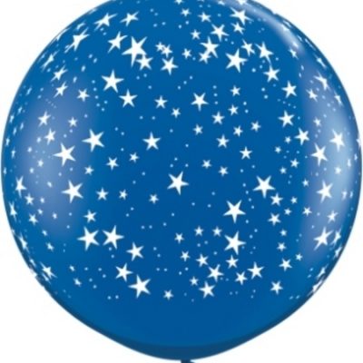 Stars Around Sapphire Blue 3' Latex Balloon Q29267