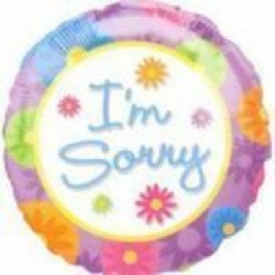 I'm Sorry Flowers 9 inch (22cm) Foil Balloon ANA14258 - F - Uninflated, Heat Sealer Required