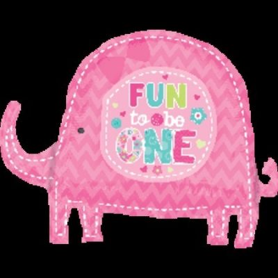 One Wild Girl Fun To Be One Elephant Supershape Foil Balloon ANA29982