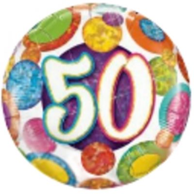 50 Big Dots & Glitz Holographic Foil Balloon Q37905