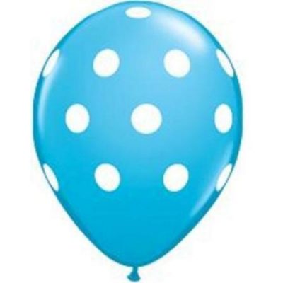 Big Polka Dots Robin's Egg Blue Latex Balloons Q37224