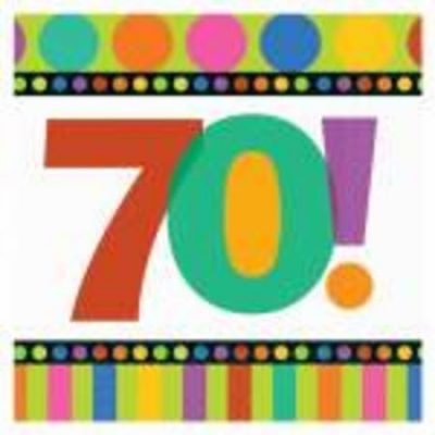 Happy Birthday 70 Dots & Stripes Beverage Napkins AM509470