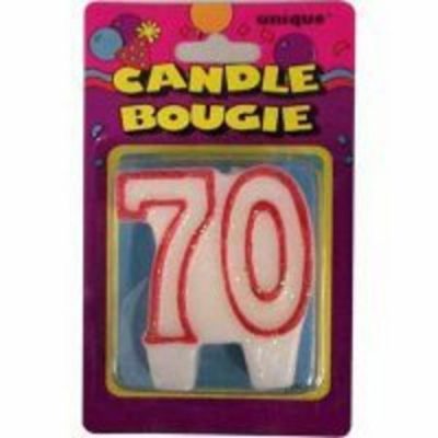 Candle Numeral 70 Glitter Red M34032