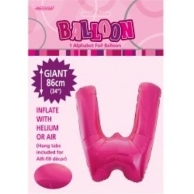 Pink Letter W Alphabet Foil Balloon M43152