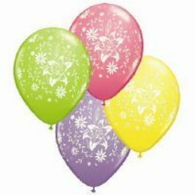 Spring Flowers Around Assorted Yellow, Rose, Spring Lilac & Lime Green Latex Balloons Q77170