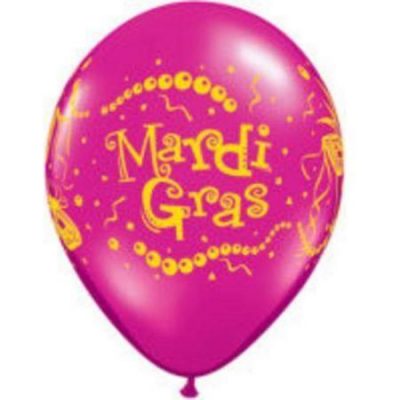 Mardi Gras Masks & Beads Latex Balloons Q37205