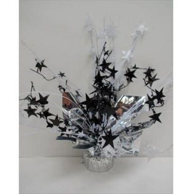 Table Centrepiece Footy Black and White Stars PD10602