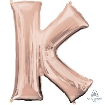 Rose Gold Letter K Supershape Foil Balloon ANA36574