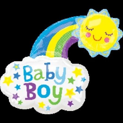 Baby Boy Bright Happy Sun Supershape Foil Balloon ANA33658