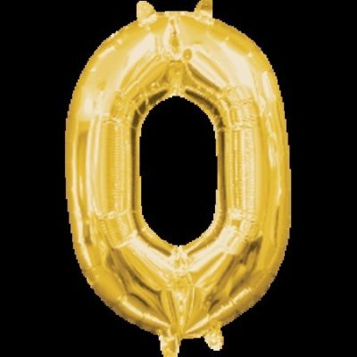 Number 0 Gold Minishape Foil Balloon ANA33075