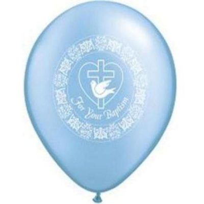 For Your Baptism Dove Pearl Azure Latex Balloon Q78708