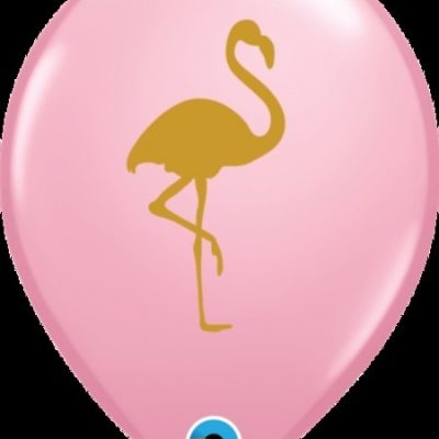 Round Pink Flamingo Latex Balloons Q57434