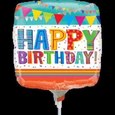 Bright & Bold Happy Birthday 9 inch (23cm) Foil Balloon ANA30893-I