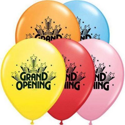 Grand Opening Stars Rainbow Assortment Latex Balloons Q37070