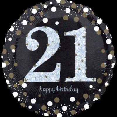 Sparkling Birthday 21 Holographic Foil Balloon ANA33238