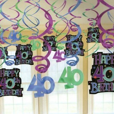 Happy 40th Birthday Swirl Decorations AM678040