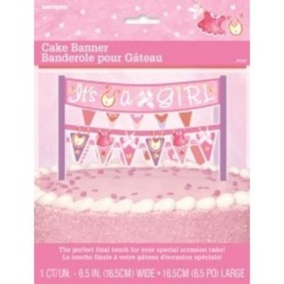 Pink Clothesline Baby Shower Cake Banner M42464